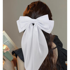 Hair Bows for Women Girls 3Pcs White Pink Black Silky Satin Large Bows Hair Clip