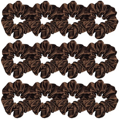 Sufermoe 12 Pcs Satin Silk Hair Scrunchies, 4.5 Inch Dark Brown Soft Hair Ties f