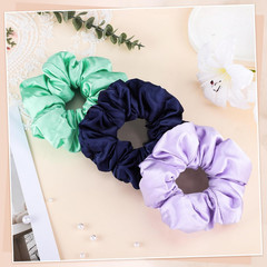 3Pcs Satin Hair Scrunchies, Large Sleepy Hair Tie Navy Blue Scrunchie for Thick