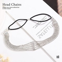 Rhinestone Headchain Layered Stretch Headband Glitter Bride Hair Accessories …