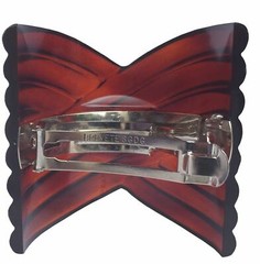 Parcelona French Interwined Brown Shell Celluloid Pony Hair Clip Barrette