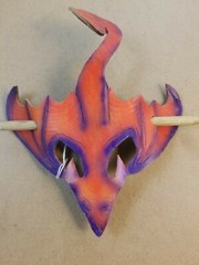 Handmade 6″ Painted Genuine DRAGON Leather Bun Holder Updo Hair Stick Pin NEW