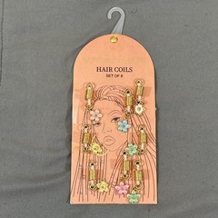Sunday State Hair Coils – Set of 8 Gold Spiral Hair Jewelry & Floral Charms