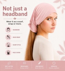 Women’s Cotton Head Scarf – Soft Stretch Head Wrap Headband, Breathable Non S…