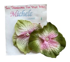 Sweet Fabric HYDRANGEA Hair CLIP Set NEW