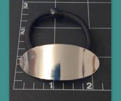 Minimalistic gold or silver metal Oval Decor Hair Tie Ponytail holder hair cuff