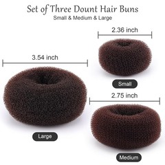 HOFASON Hair Bun Maker Donut 12 Pcs, Medium Sock Brown-12Pcs-Size M
