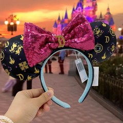 Disney-Parks Castle Gold Sleeping Beauty Ears Sequin Bow Headband US Stock