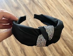 Noir Knotted/ Crystals Embellished Headband