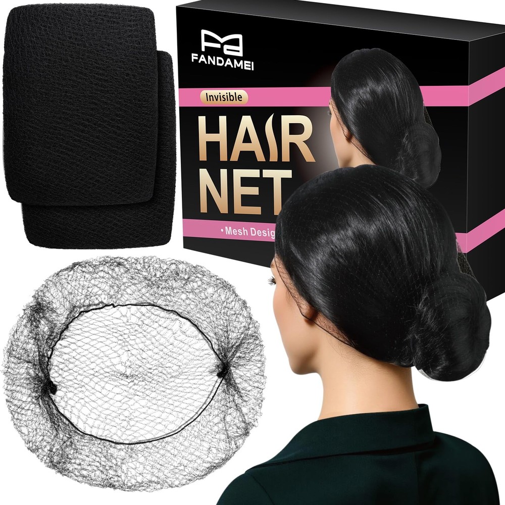 Fandamei Hair Net, 120 PCS Invisible Black Nets for Food X-Large,