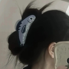 1pc Blue Sardine Hair Clip Shark Ponytail Holder 8.5cm Claw – Hair Ornament Clip