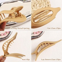 CHANDAT Flat Hair Clip 6 pcs Lay Down Claw 1 Count (Pack of 6), Colorful