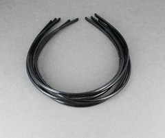 Black 5 skinny set of headbands pack plastic thin skinny narrow grip teeth