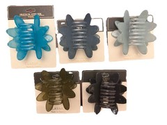 French Hair Pinch Clips Waterlily Mixed Colors Lot Of 5