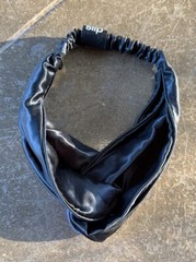 Women’s 100% Silk SLIP Black Head Turban Headband