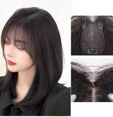 3.15″x4.3″ Traceless Front Lace Silk-Effect Base 100% Human Hair Topper 12″