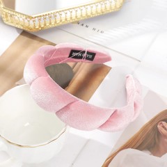 Solid Velvet Women Wavy Braided Retro Cute Wide Twist Casual Hair Headband