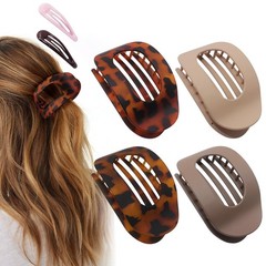 4 PCS Flat Hair Clips – Round Claw 4 Count (Pack of 1), 4PCS-Color-2
