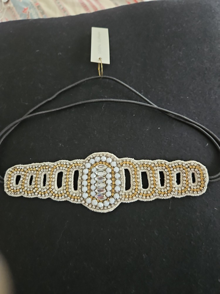 Deepa Gurnani Beaded Two Tone Headband NWT