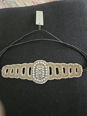 Deepa Gurnani Beaded Two Tone Headband NWT