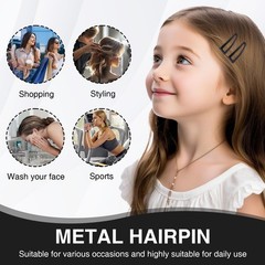 FRAMAD 50PCS Double Grip Hair Clips for Thick 1 Count (Pack of 50), Black