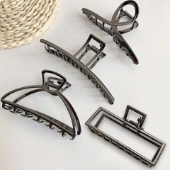 AIBEE Large Metal Hair Claw Clips, 2023 Stylish 1 Count (Pack of 4), Metallic