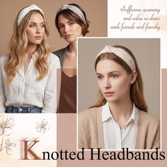 8Pcs Headbands for Women, Fashion Knotted Hairbands Brown Series Teacher Headban