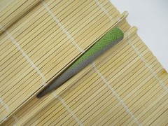 Green Gray Large Kimono Hair Clip, 130mm Long Metal Upcycled Silk Hair Stick