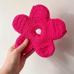 1pc Hand-Made Knitted Hair Scrunchy Flower-shaped Large Floral Hair Ties Ador…