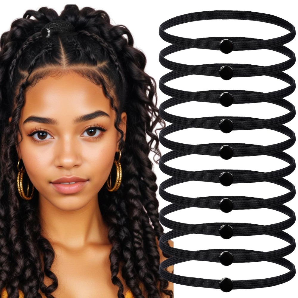 10-Piece Elastic Snap Hair Ties for Afro Puff Braids Swirly Curly Hair