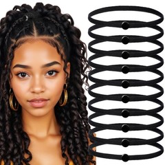 10-Piece Elastic Snap Hair Ties for Afro Puff Braids Swirly Curly Hair