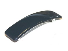 Barrette Metal Hair Clip Women Rectangle Plain Glossy Black Color Made in France