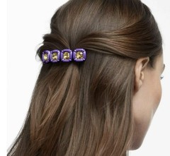 Swarovski Dulcis hair clip Cushion cut crystals Purple #5617238 New in Box $250