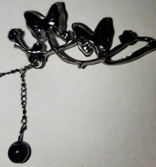 1 pc Women’s Tassel Hair Stick Black Beads Fringe Butterflies Hairpin Metal CUTE