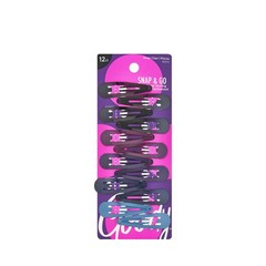 Goody Snap & Go Metal Contour Clips, 12 Count, Dark Neutral Colors, Snap Clip…