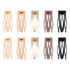 10 Pcs Double Grip 10 Count (Pack of 1), Black, Brown, Beige, Khaki, Gold