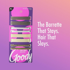 Stay Tight Hair Barrettes – 8 Ct, Assorted Metallic Colors, Non-Slip Flat Hair C