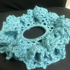 Handmade Crochet Scrunchie Hair Tie Cotton Elastic Big