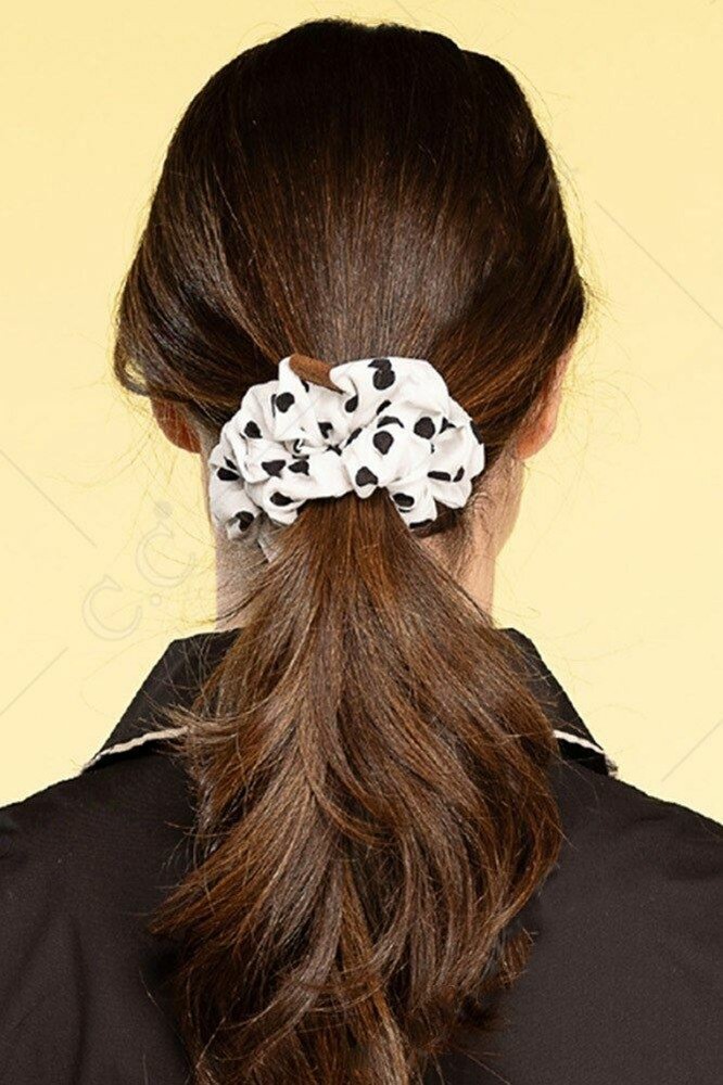 C.C Exclusive Fashion Soft Polka Dot Soft Viscose Scrunchies Ponytail Holder