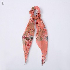 Floral Hair Bow Ponytail Elastic Boho Hairband Rope Ribbon Ties Scrunchie Scarf