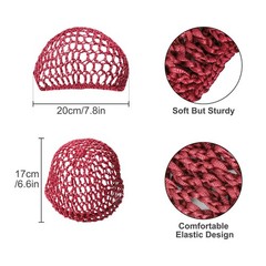12PCS Mesh Crochet Hair Net Knit Snood Cap Cover Shower Caps Sleep Hat for Women