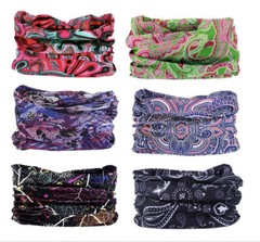 Toes Home 6PCS Outdoor Magic Headband Elastic Seamless Bandana Boho Series