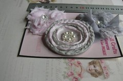 Soft GREY & PINK MIXED Fabric Organza Lace 3 Flower Pk 65-85mm NjoyfullCrafts G2