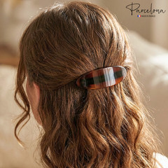 Parcelona French Oval Barrette 3.25″ Tortoise Shell Non-Slip Hair Clip Grip