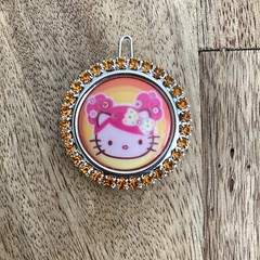 TARINA TARANTINO HELLO KITTY PINK HEAD AFRO SWAROVSKI HAIR CLIP PIN BARRETTE NEW