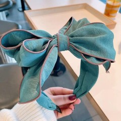 Multi Layered Big Bow Knot Headbands for Women Daily Party Headpiece Solid Crepe
