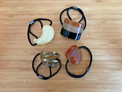 Colette Malouf Resin Ponytail Holders, Several Shapes & Colors