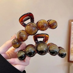 Retro Gradient Hair Claw 11cm Geometric Beaded Shark Clip Women Hair
