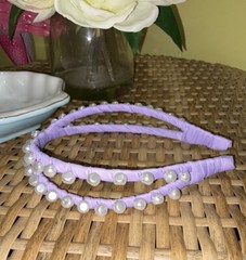 Lilly Pulitzer NEW Cross Layered Headband Lilac Pearls