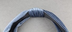 Grey velvet turban knot headband velour fabric corduroy cord grip teeth gray
